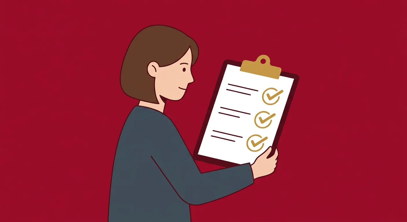 flat illustration of candidacy assessment checklist for non-invasive disc recovery