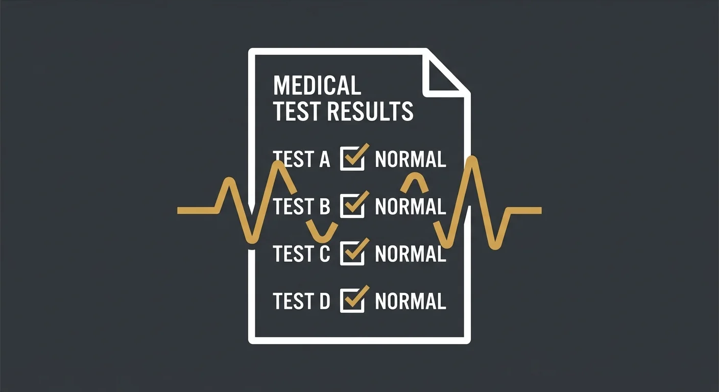 flat illustration of normal medical test results missing the underlying nervous system signal