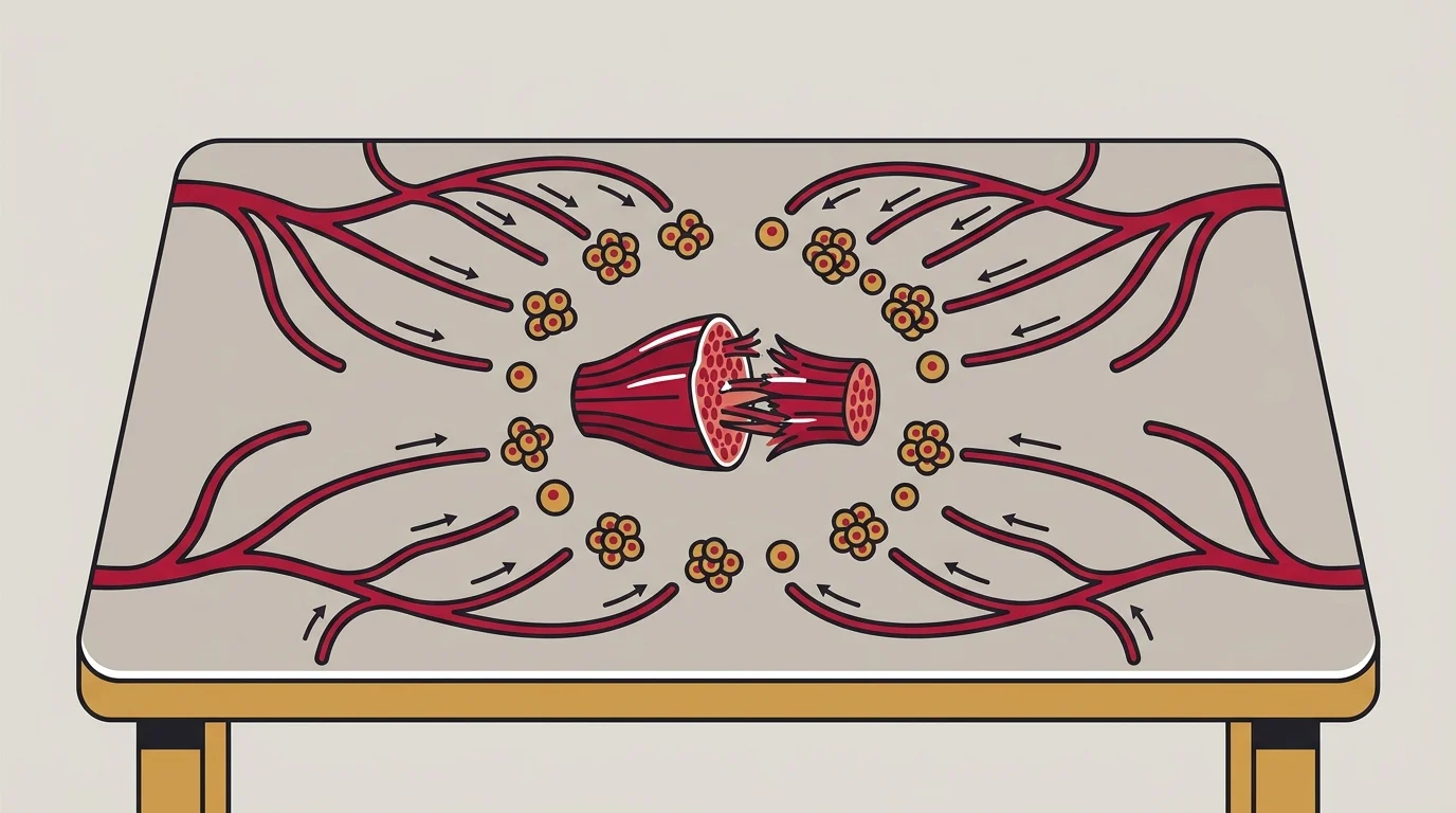 Soft tissue inflammation repair process illustration
