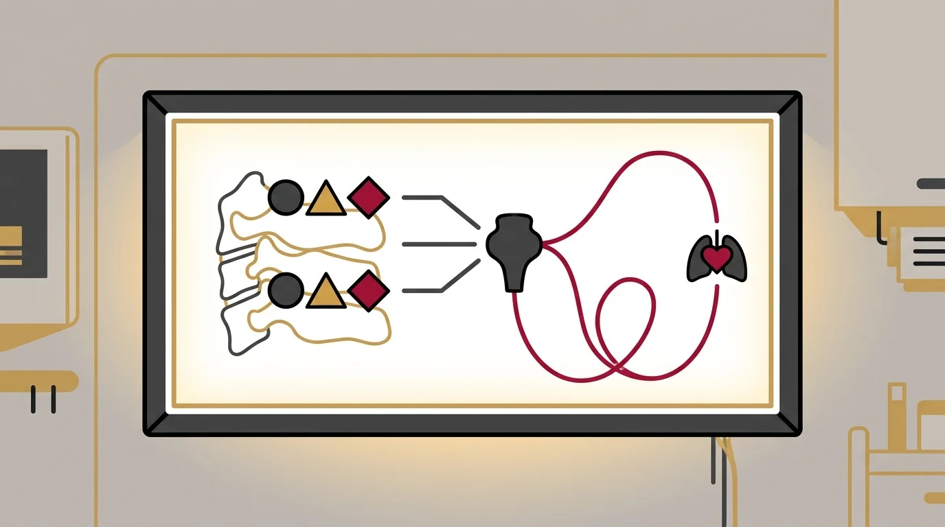Cervical spine mechanoreceptor pathways connecting to brainstem