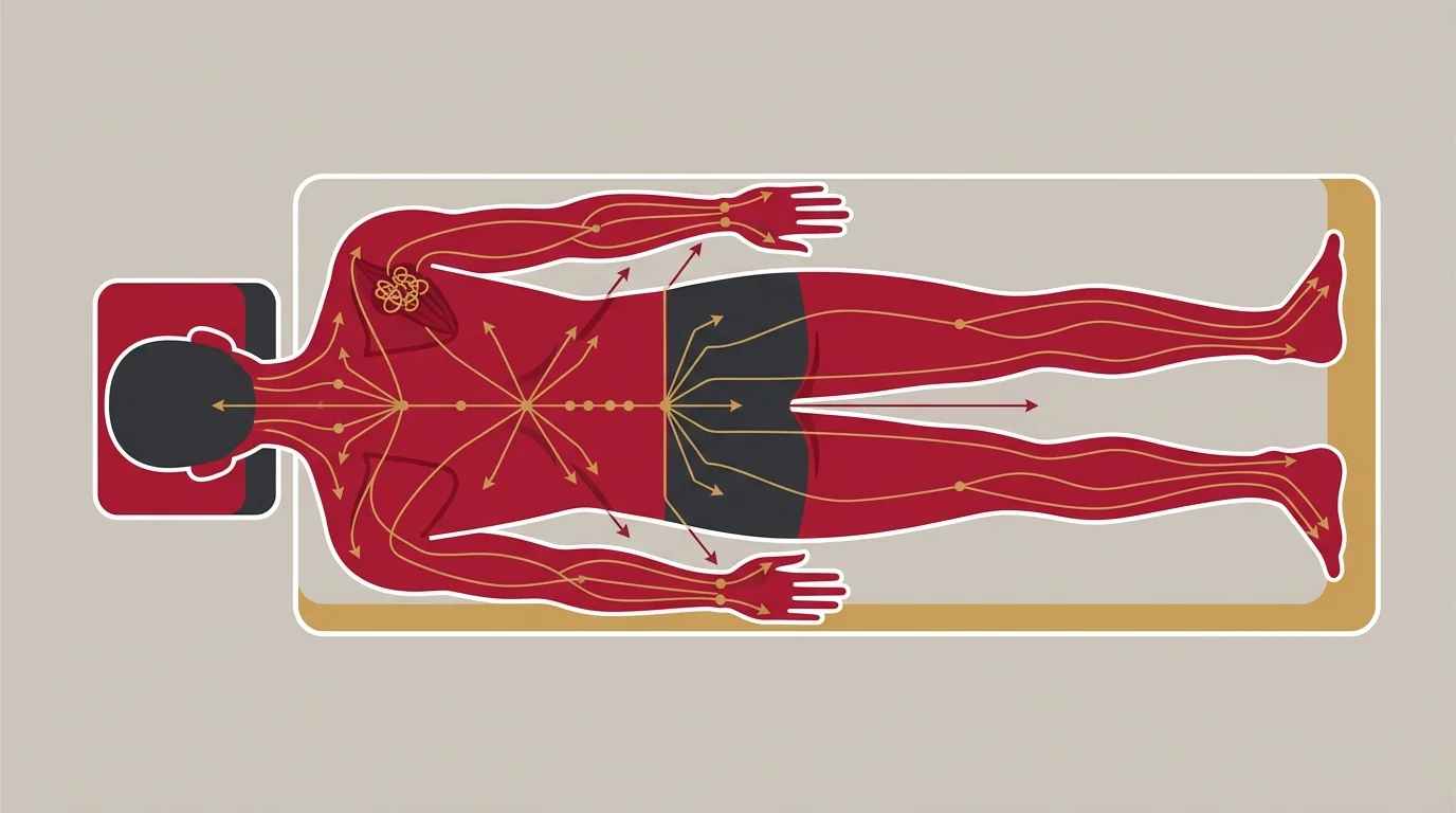 Meridian pathway network compared to isolated myofascial trigger point