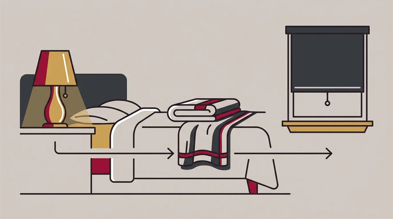 Evening protocol sequence timeline for sleep recovery