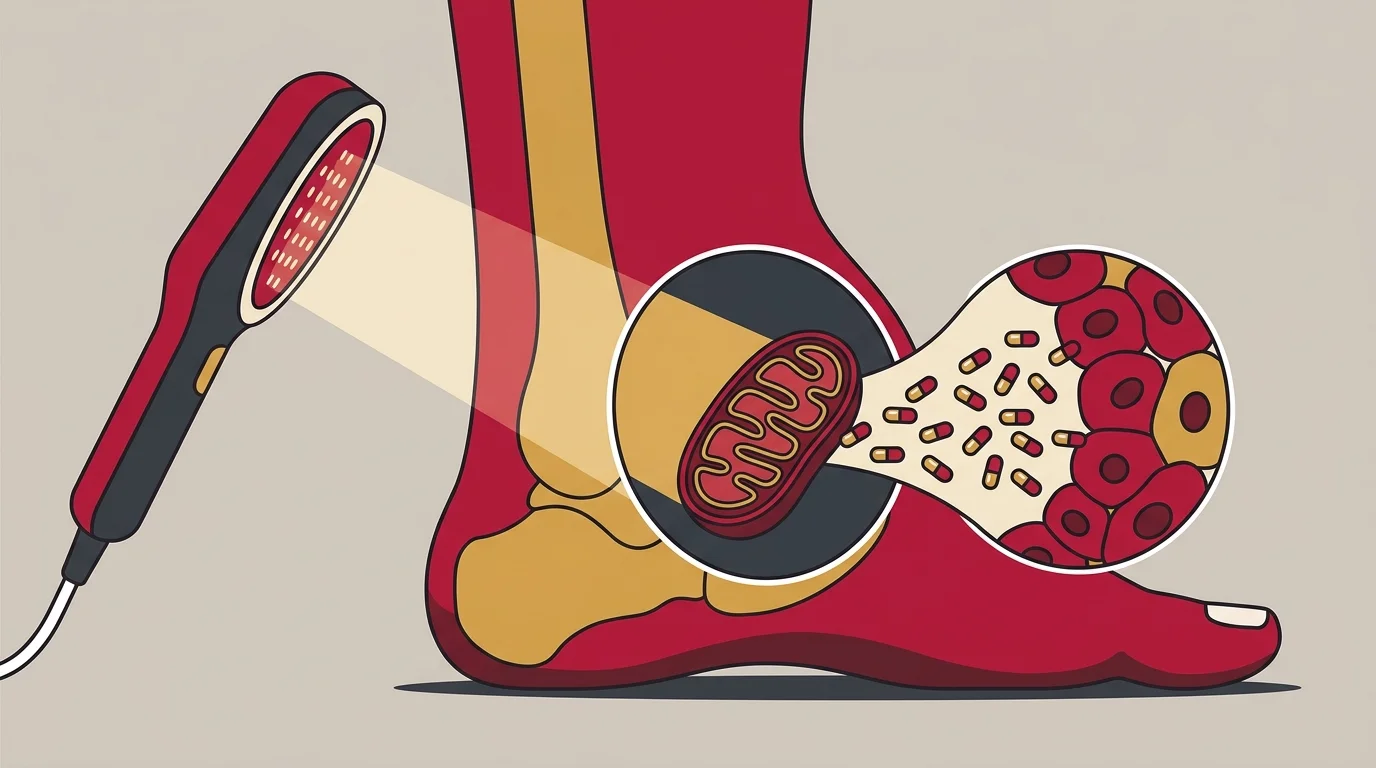 Mitochondria absorbing light energy for cellular repair