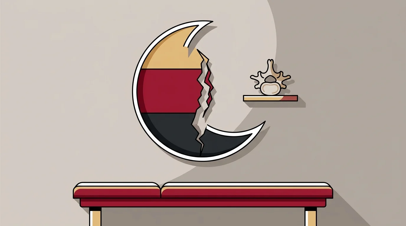 Three sleep stage layers broken by a fragmentation crack