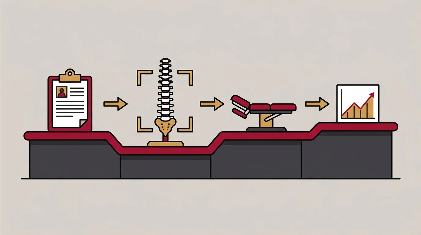 Four step spinal assessment sequence flow diagram