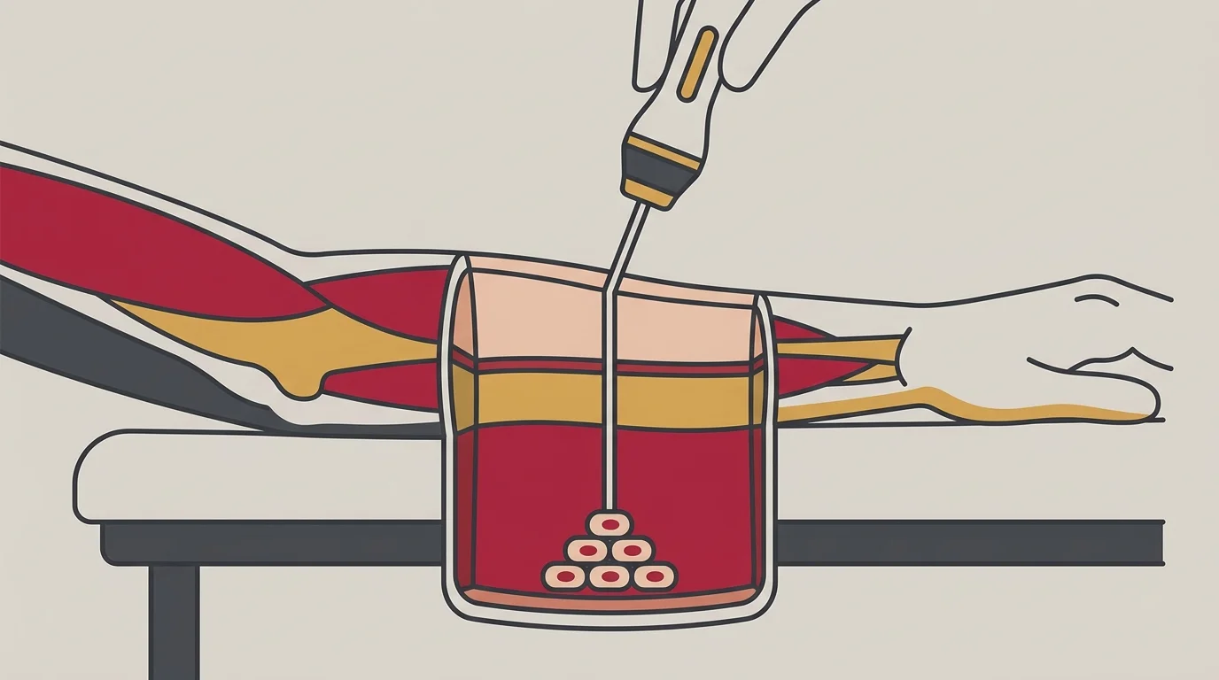 cold laser device penetrating tissue layers to reach cells