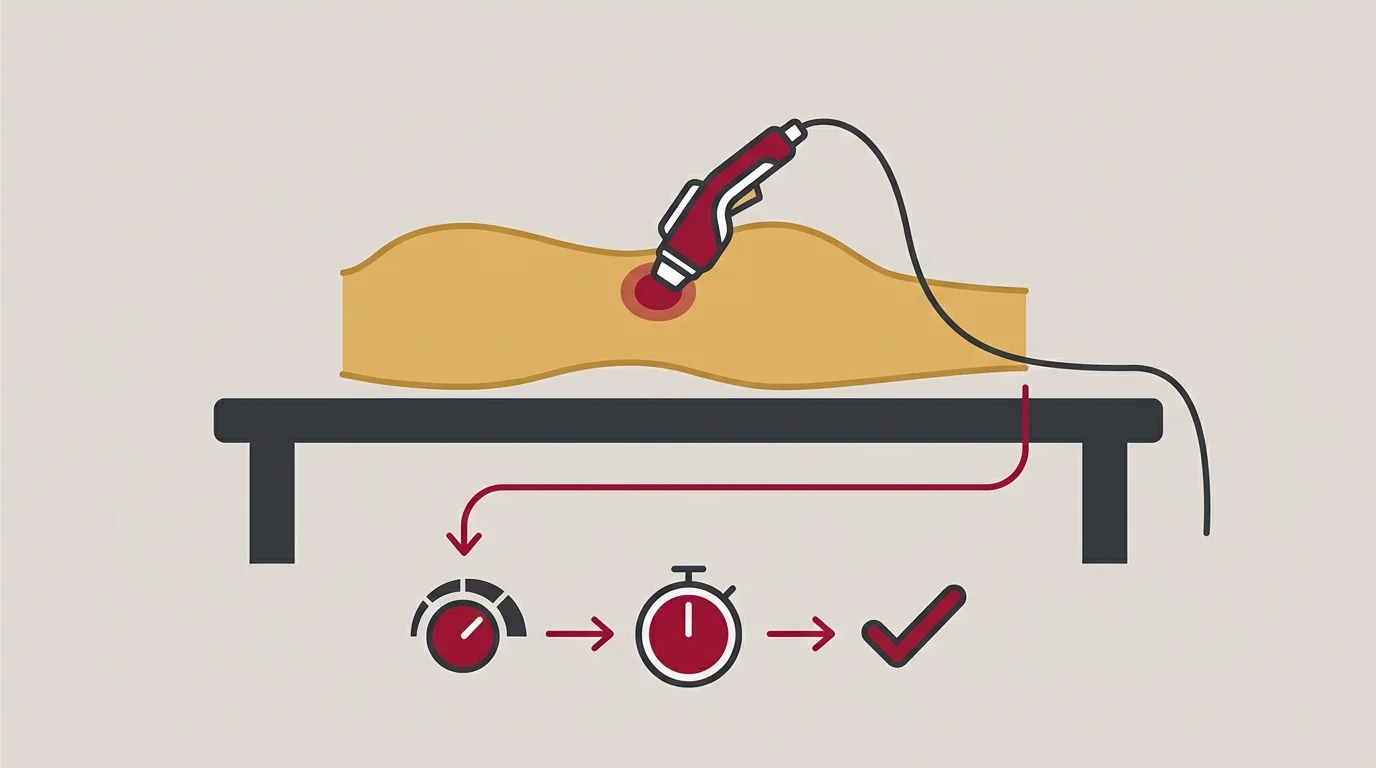 Clinical laser application sequence for tissue depth