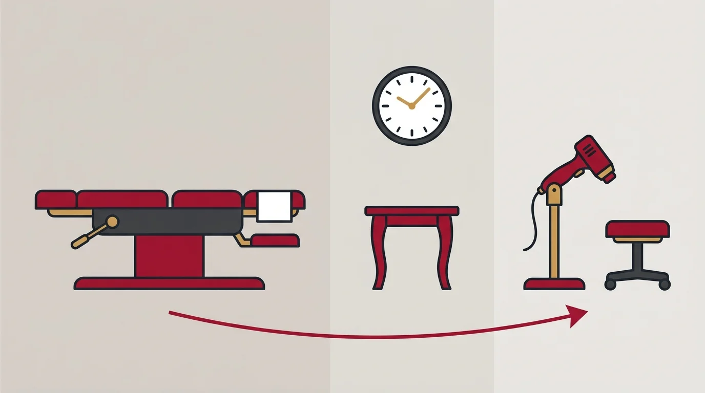 Chiropractic laser therapy session sequence steps diagram