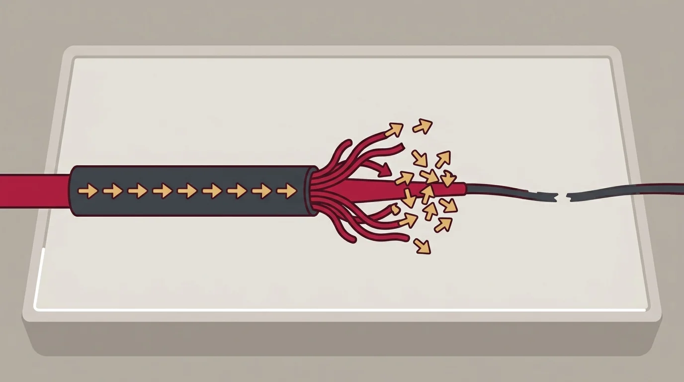 nerve fiber diagram showing intact disrupted and lost signal segments