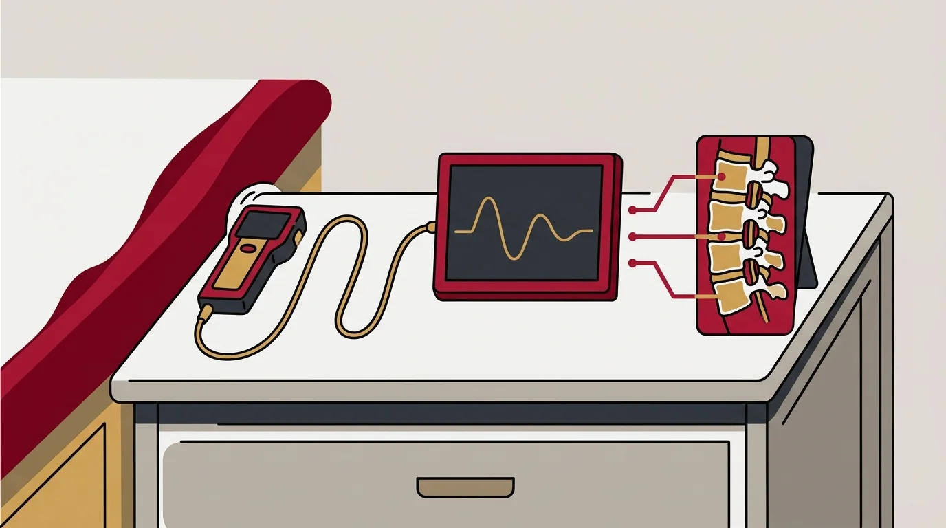 nerve conduction testing device and spinal pathway diagram