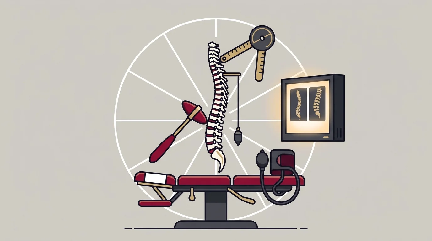 Tailored chiropractic exam components on an exam table