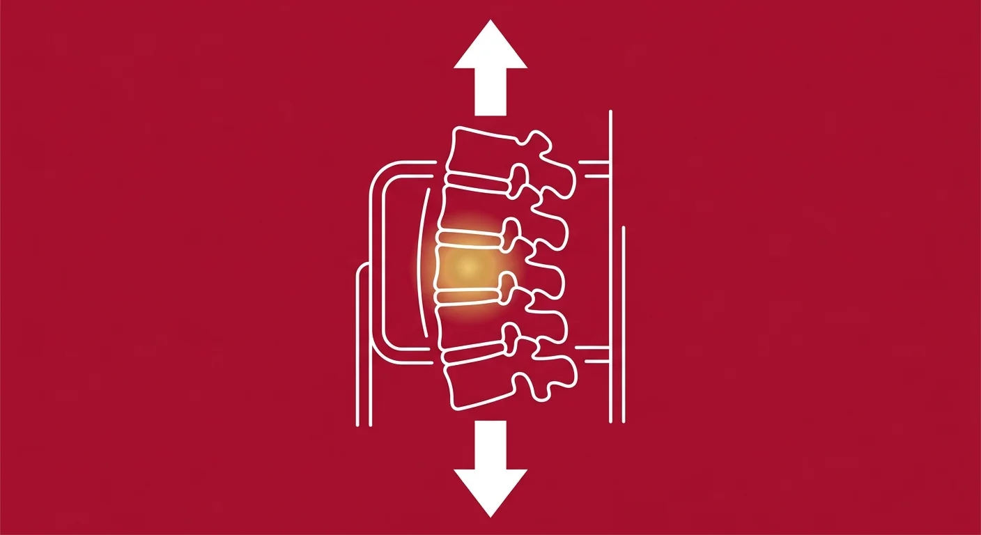 flat illustration of spinal decompression creating negative pressure inside disc space