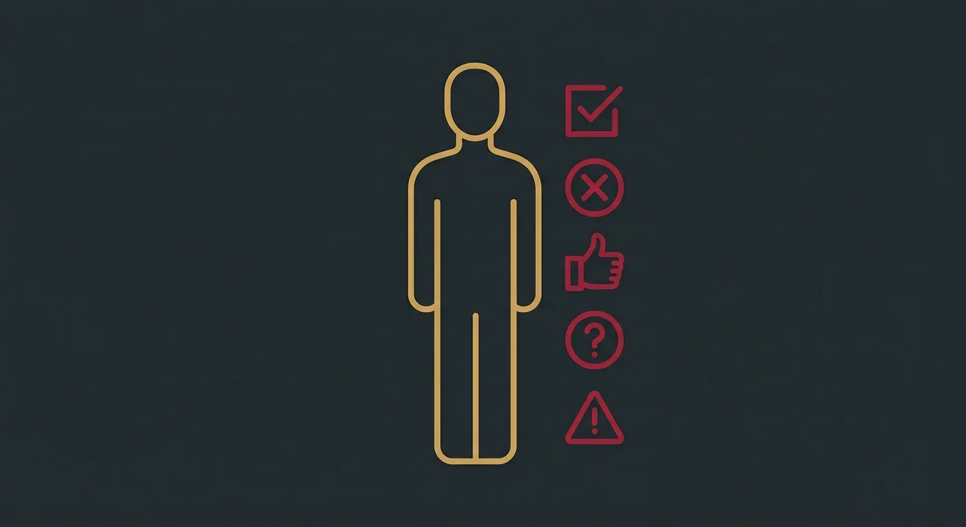 flat illustration of person with assessment checklist icons representing professional spinal evaluation after recovery
