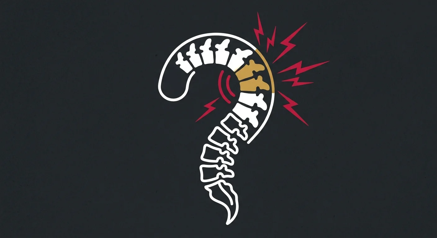 flat illustration representing persistent herniated disc pain despite correct sleeping position indicating need for clinical assessment