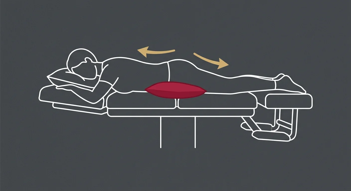flat illustration of patient receiving non-invasive disc decompression therapy on specialized table