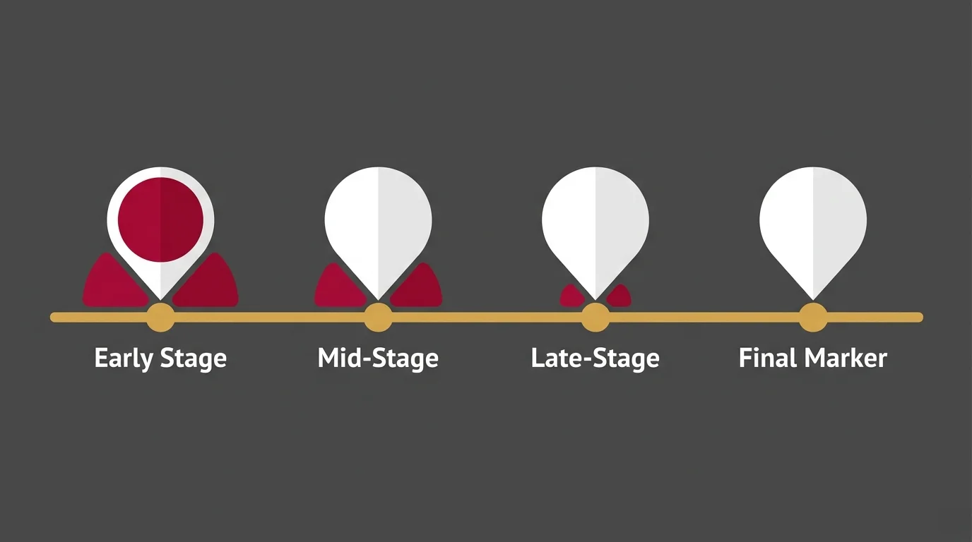 flat illustration of herniated disc healing timeline showing key recovery milestones from initial improvement to full recovery