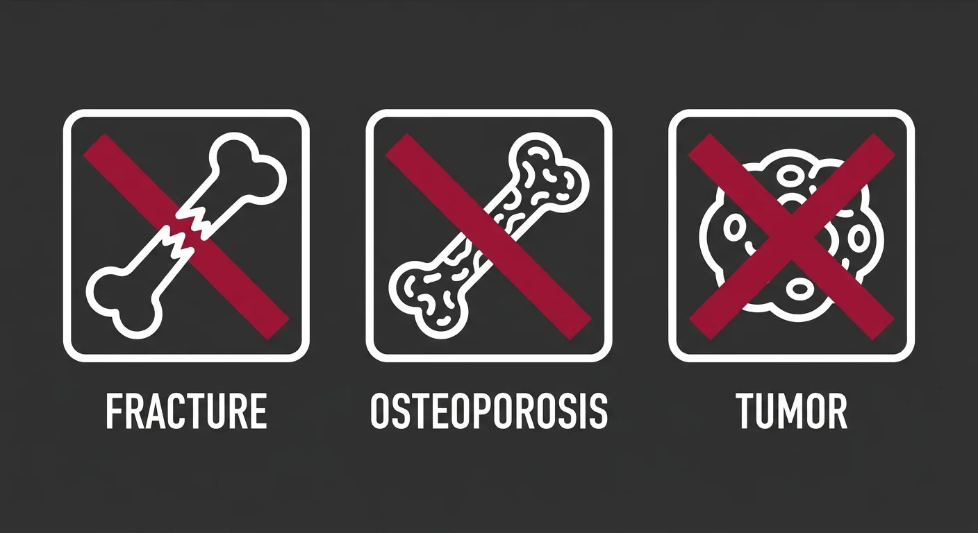 flat illustration of medical contraindications for non-invasive disc recovery therapy
