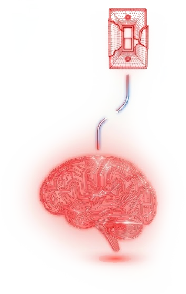 Illustration of stuck pain signals in the nervous system
