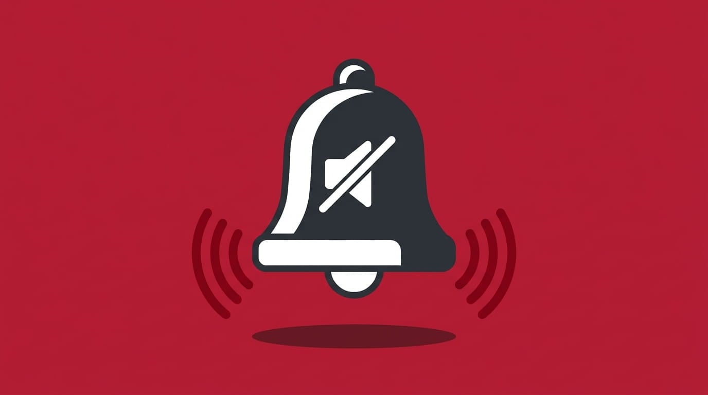 flat illustration of a muted alarm bell representing neuropathy pain signals being suppressed by medication