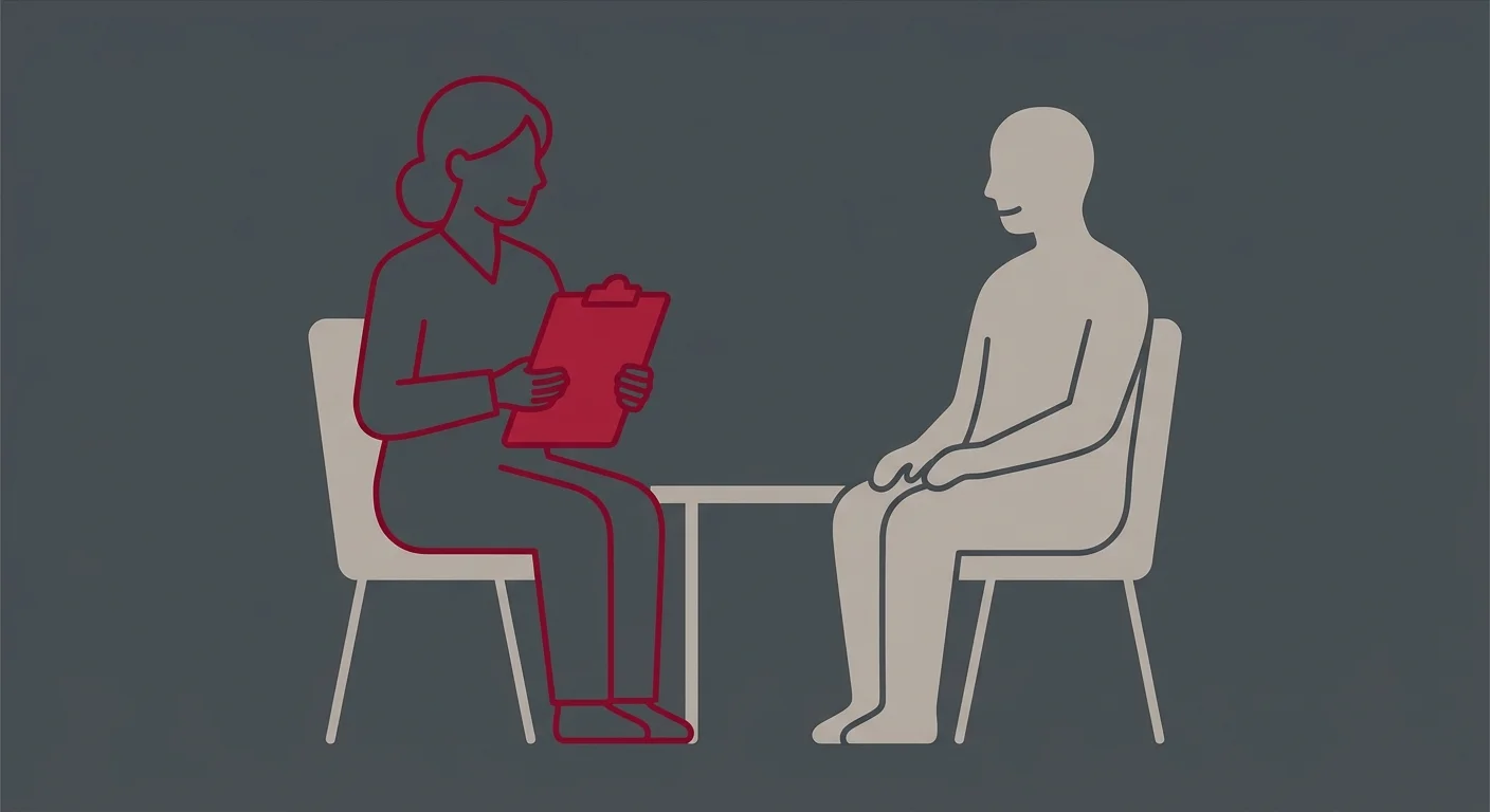 flat illustration of passive patient in chiropractic consultation without asking questions
