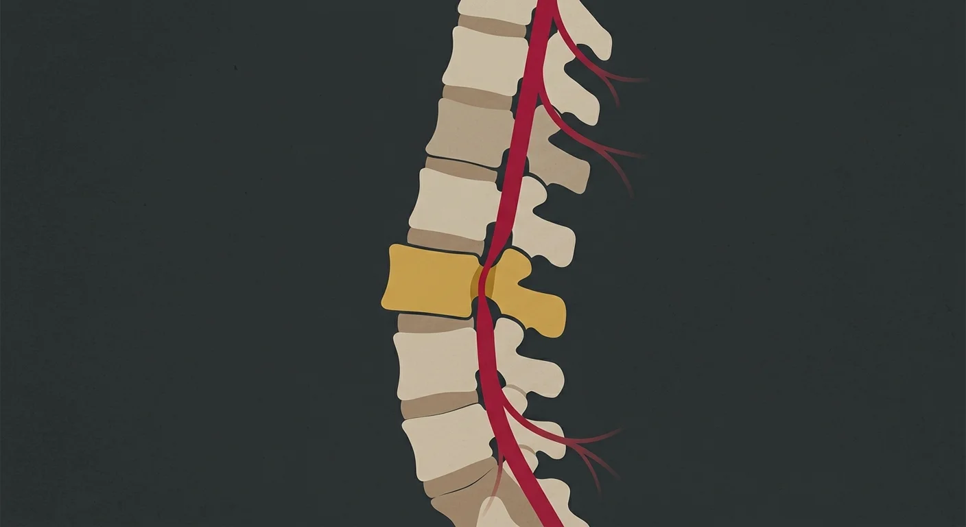 flat illustration of spinal misalignment affecting nerve signal transmission