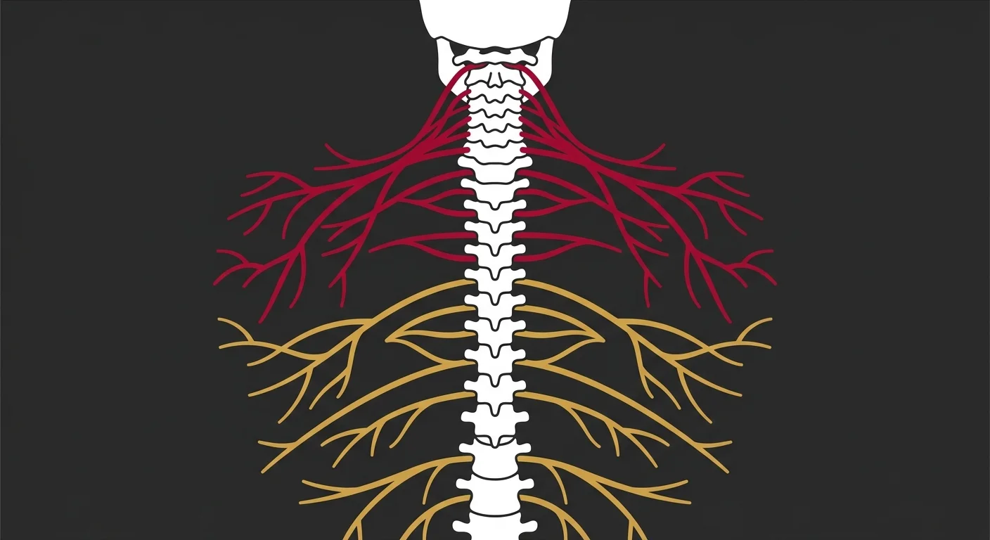 spinal nerve pathways controlling sympathetic and parasympathetic stress response