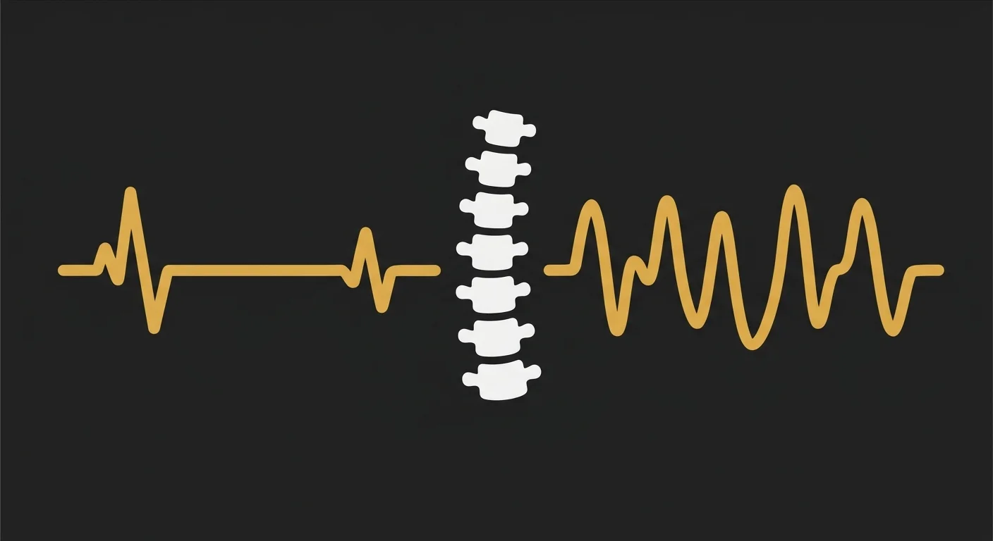 flat illustration of heart rate variability improvement after chiropractic spinal adjustment autonomic recovery