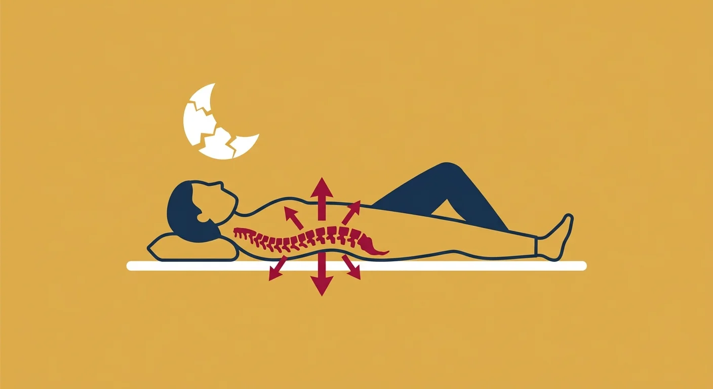 flat illustration showing rest failing to resolve nervous system overload and sleep disruption