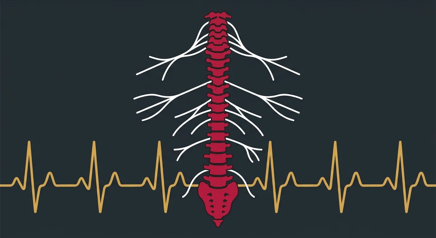 flat illustration of spinal adjustment effect on autonomic nervous system and heart rate variability