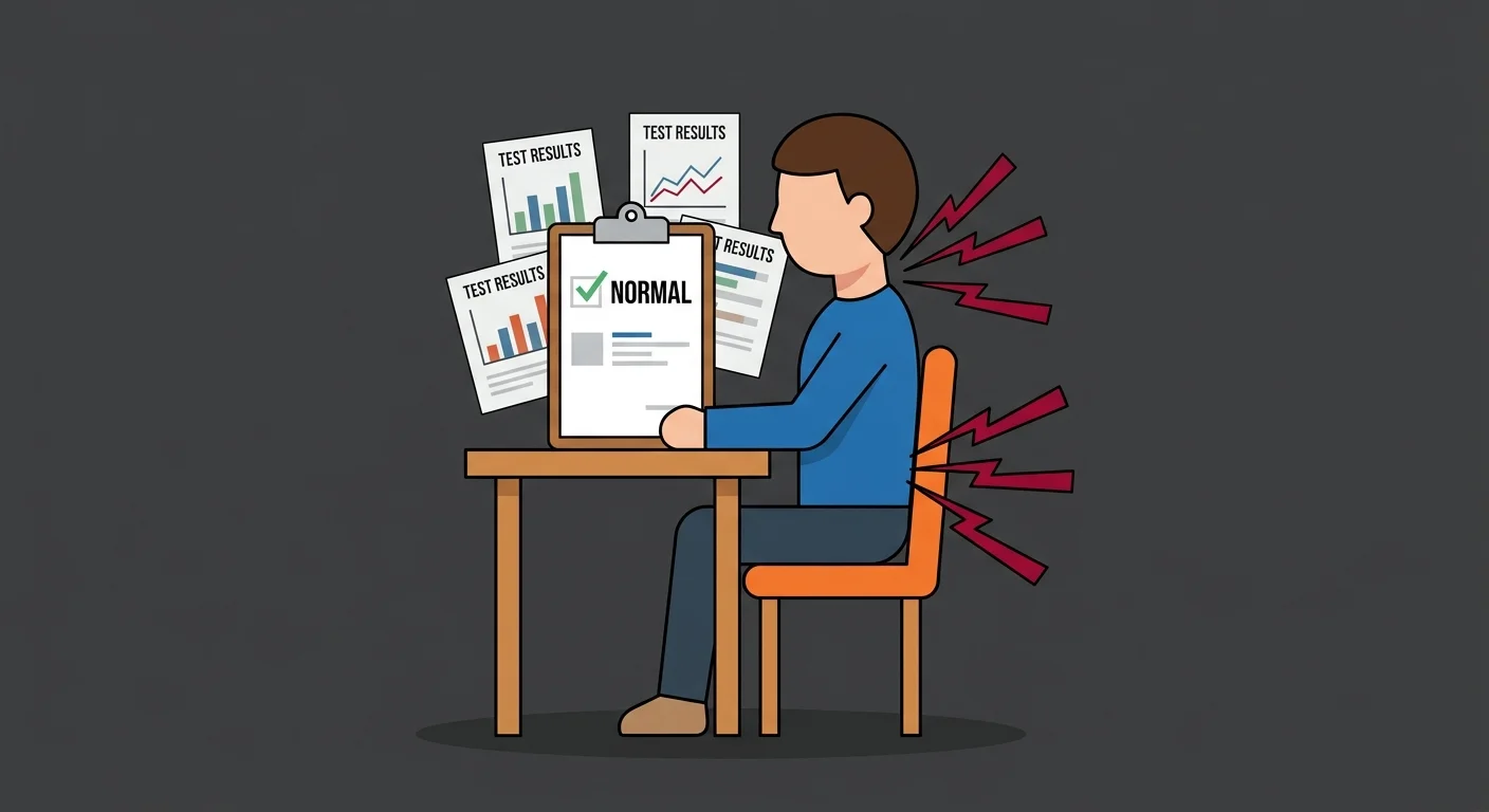 dismissed chronic pain patient with normal test results still experiencing pain