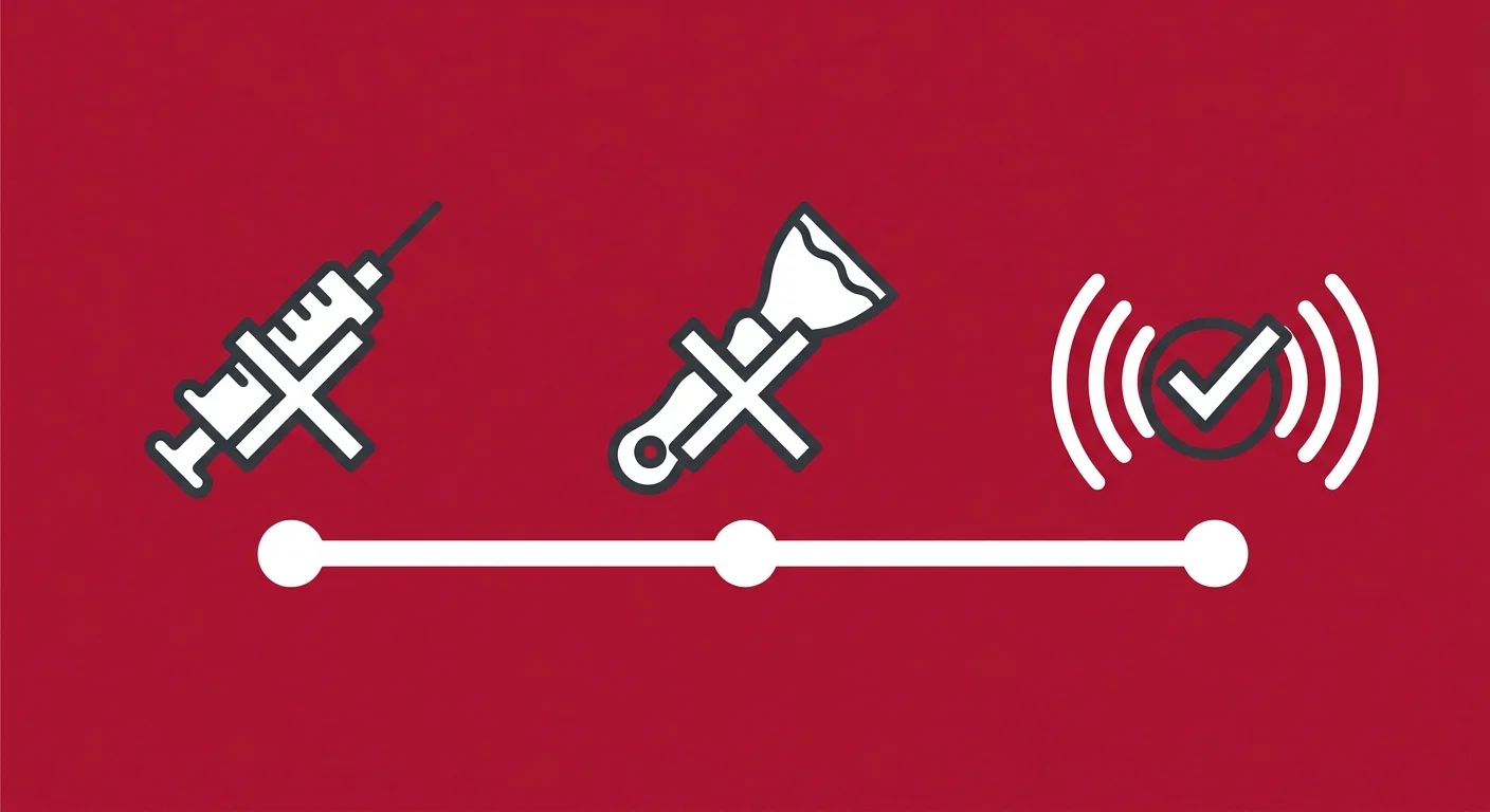 flat illustration comparing cortisone injection manual scraping and shockwave therapy for scar tissue