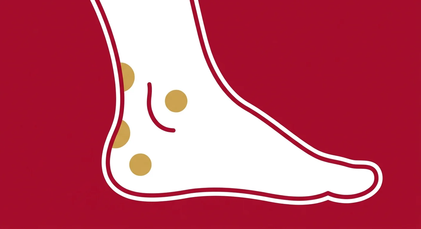 flat illustration of normal localized shockwave therapy side effects on lower leg