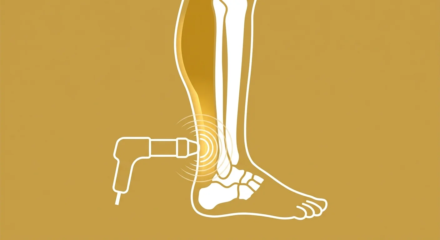radial shockwave therapy superficial tissue depth treatment zone illustration