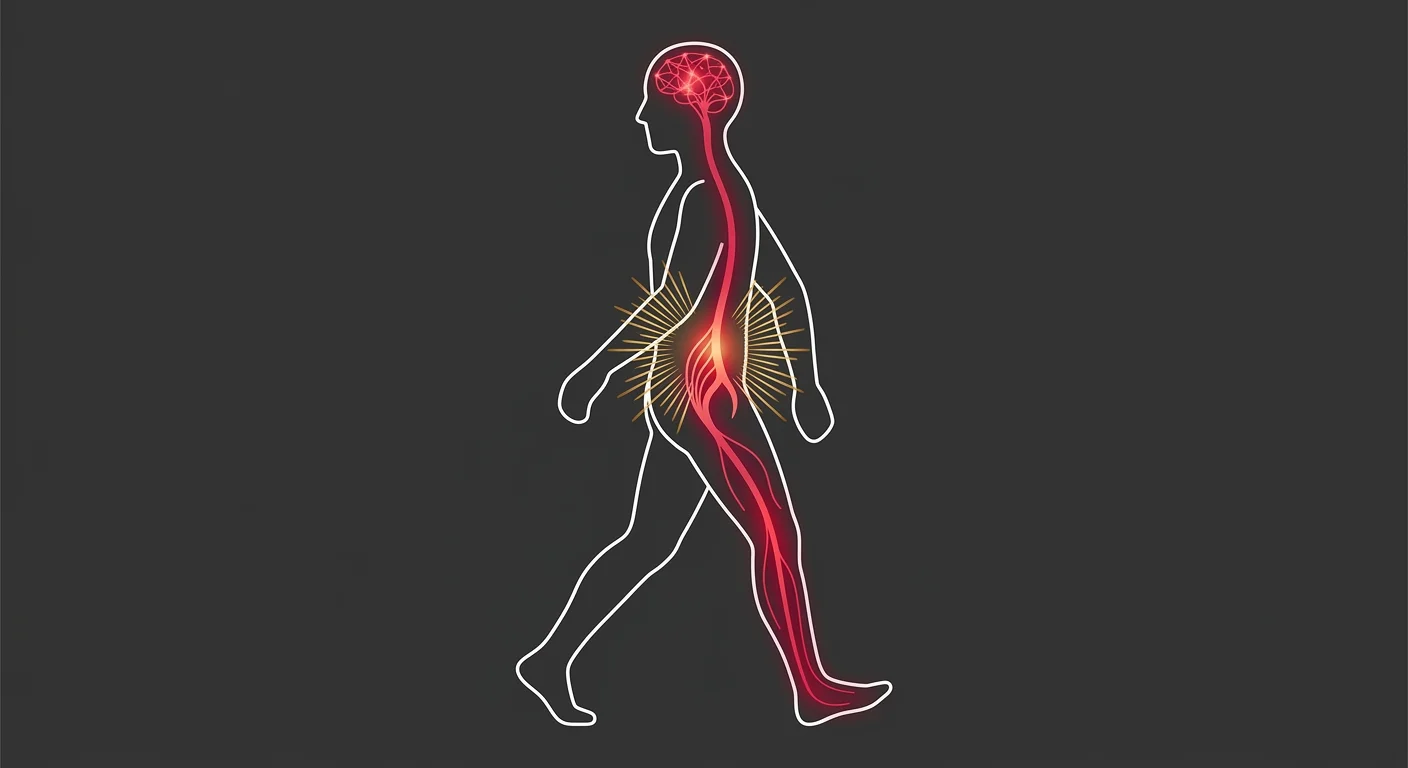 flat illustration of central sensitization showing overactive nervous system pathway after spinal surgery