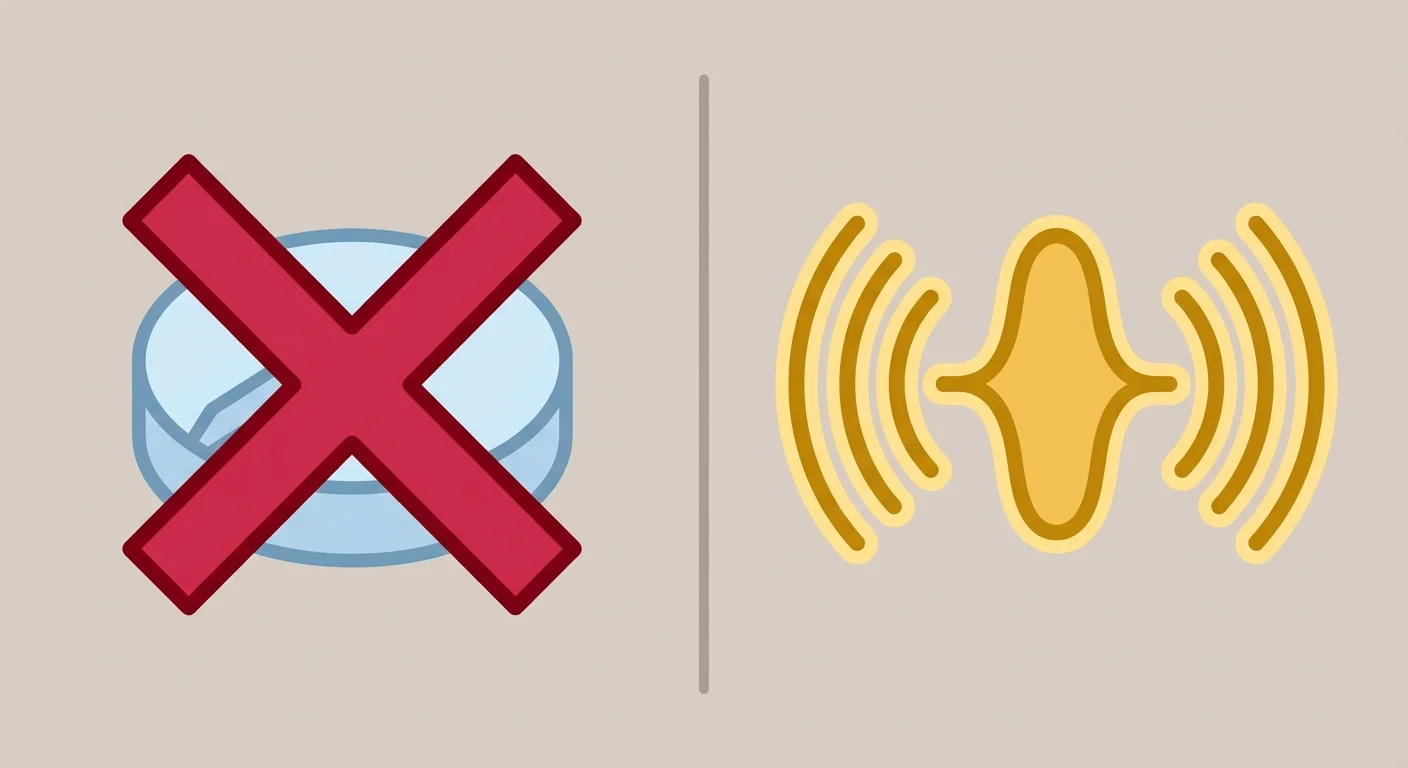 flat illustration showing NSAIDs prohibited before shockwave therapy session