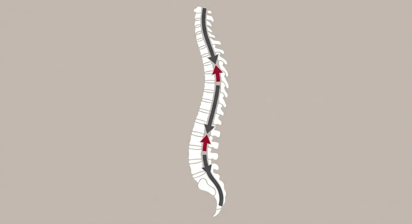 spinal nerve signal disruption diagram showing functional nervous system dysfunction