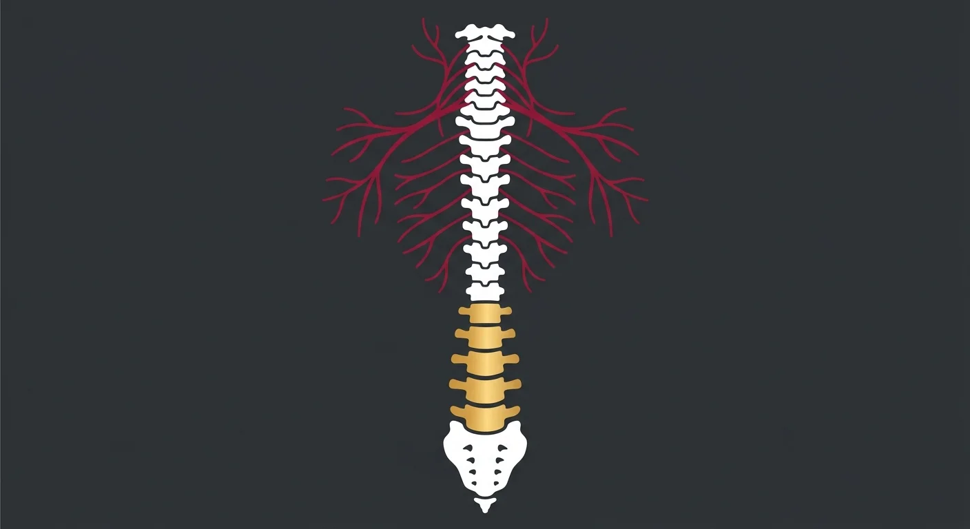 flat illustration of spinal nervous system pathways and structural mechanics dual axis diagram