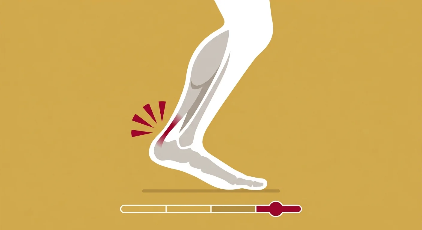 flat illustration of tendon overload warning signals during post shockwave therapy rehabilitation