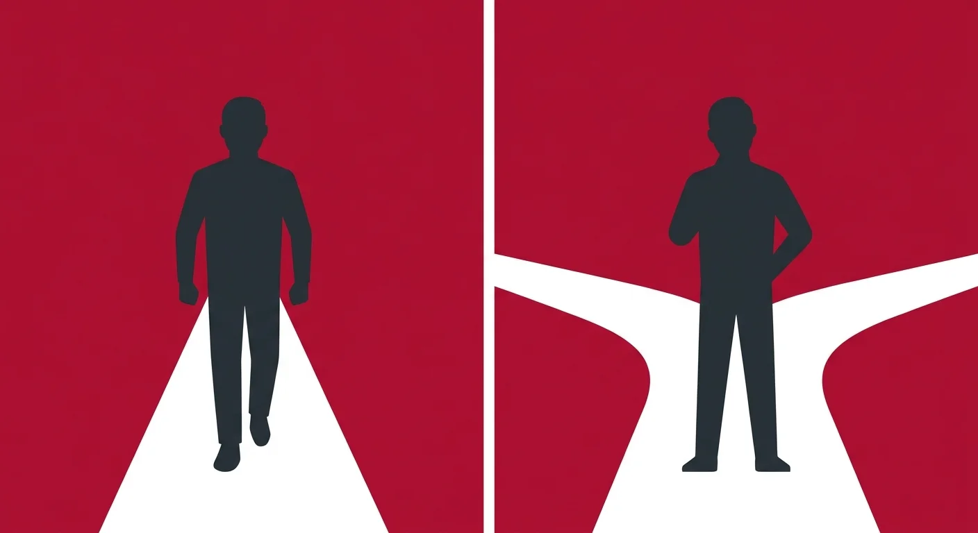 flat illustration of two patient pathways showing aligned versus misaligned clinical fit for recovery