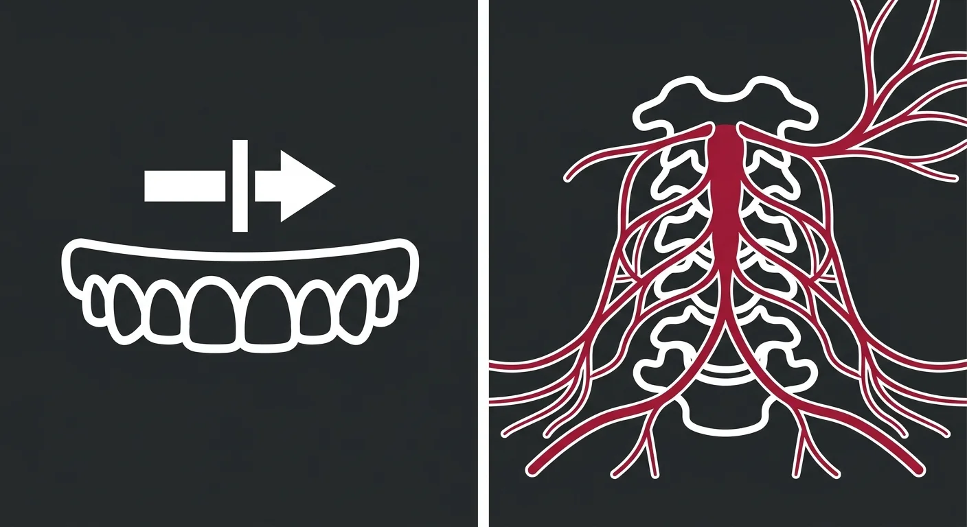 comparison of dental splint limitations versus upper cervical spine nerve pathways for TMJ