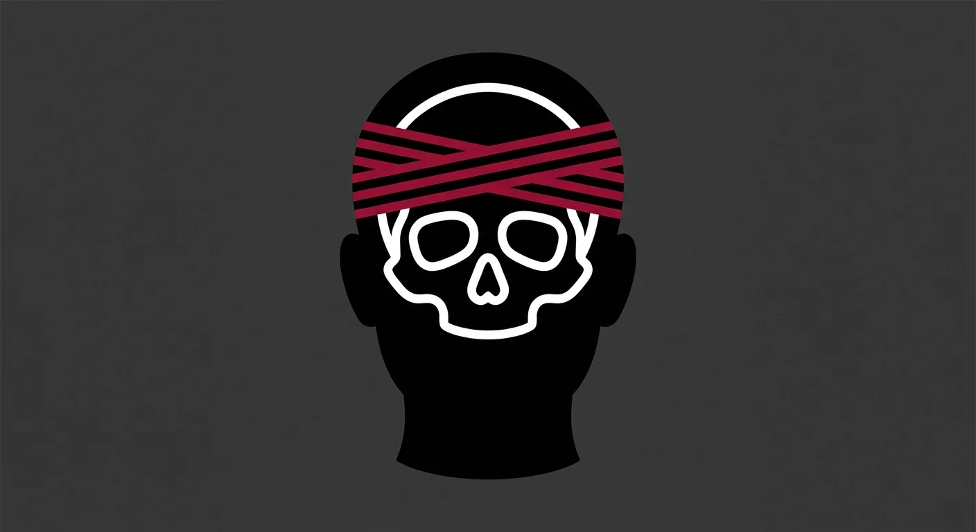 flat illustration of tension headache pressure band around the cranium