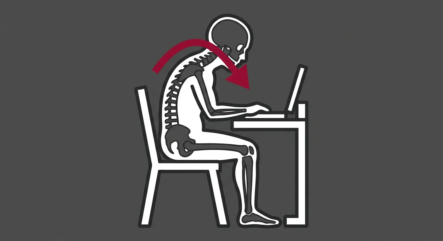 forward head posture desk worker cervical spine jaw tension diagram