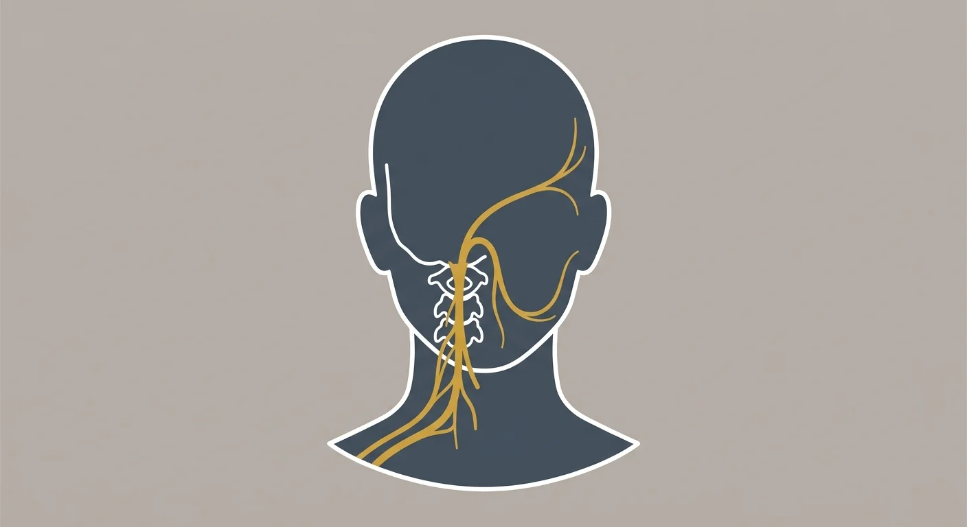 cervical nerve levels C1 C2 C3 pathway connecting neck to jaw and temple pain