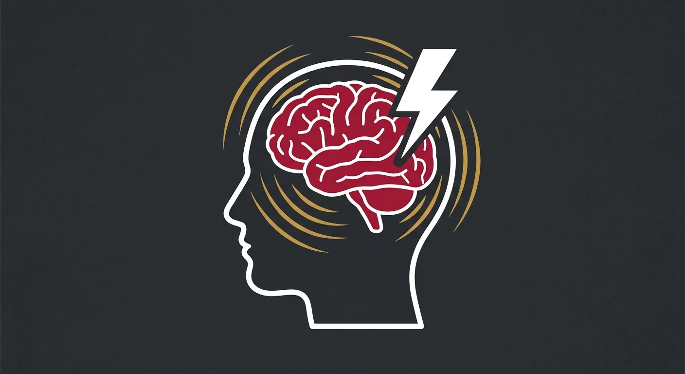 flat illustration of migraine neurological pain origin in the brain