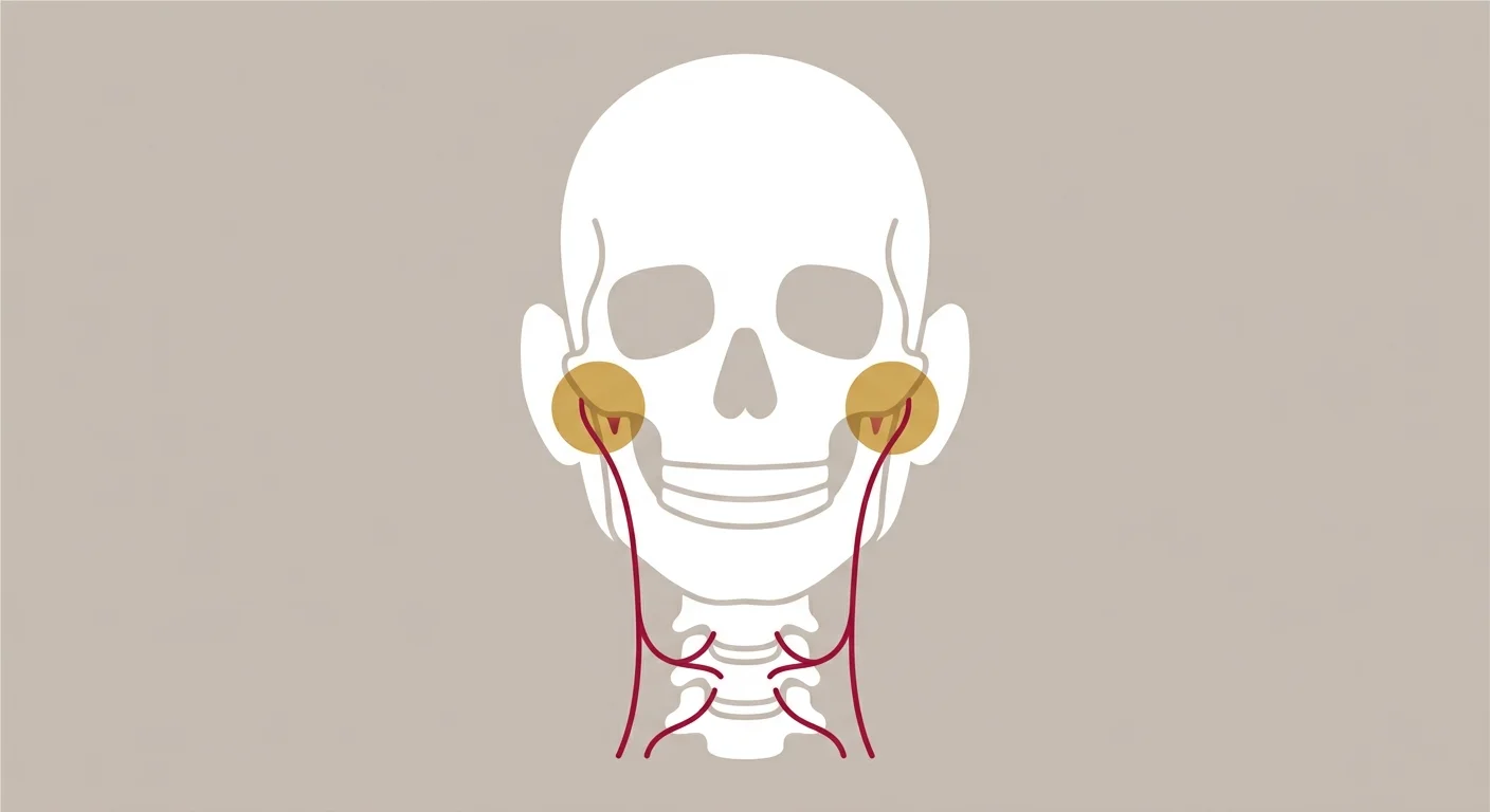 flat illustration of temporomandibular joint connection to the cervical spine