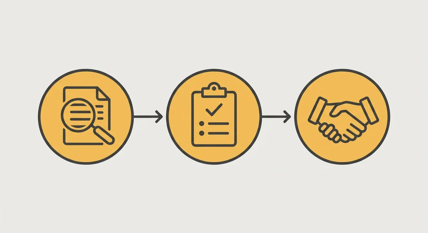 flat illustration of three steps to verify AVCA animal chiropractic credentials