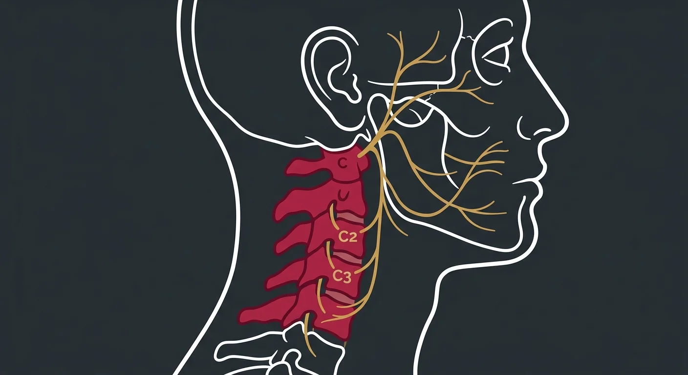 upper cervical spine nerve pathways connecting C1 C2 to jaw and head pain regions