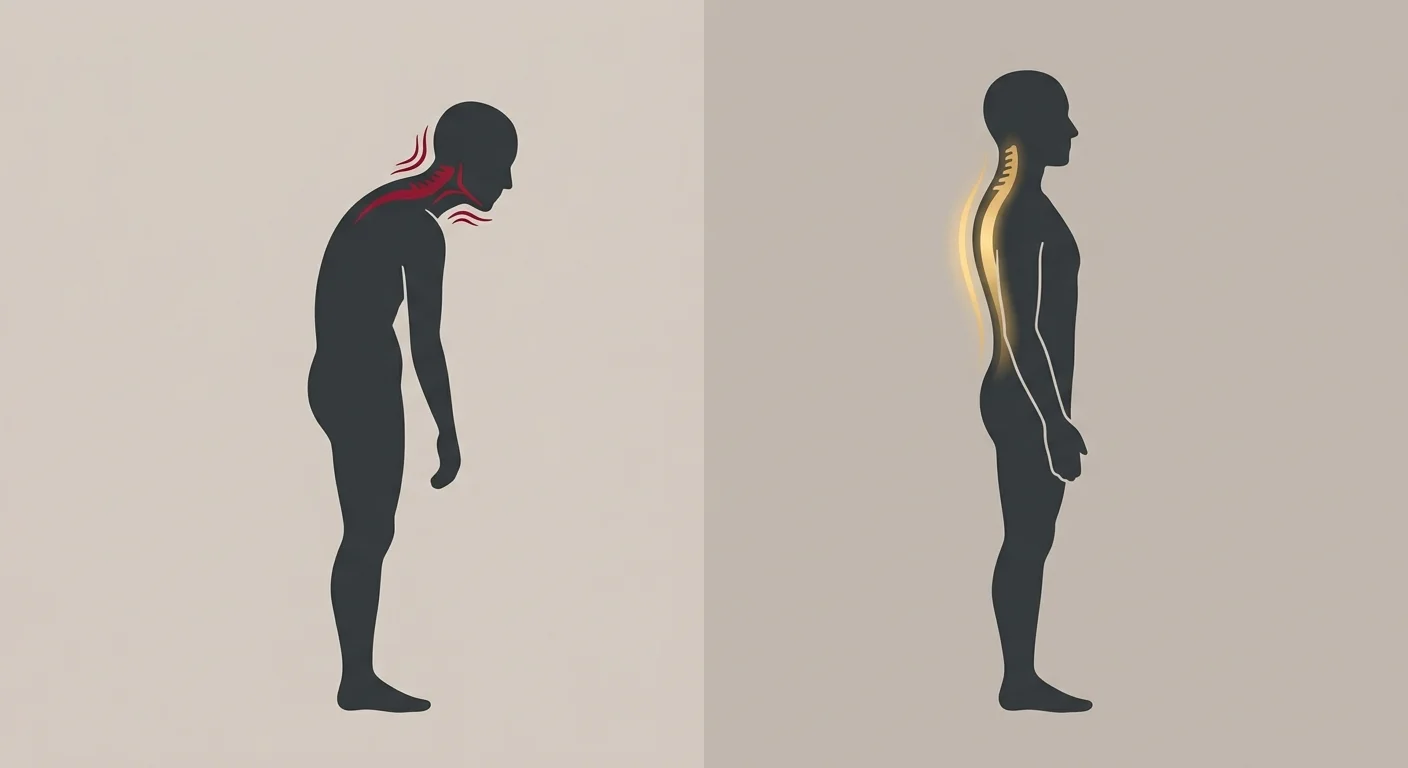 comparison of forward head posture TMJ patient and aligned cervical spine posture