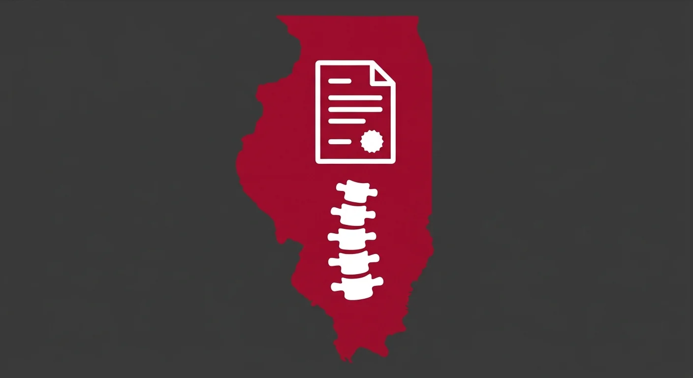 flat illustration of Illinois animal chiropractic legal requirements and veterinary referral statute