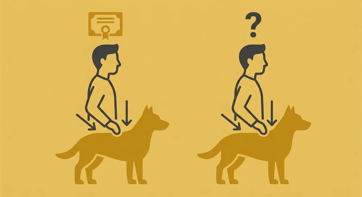 flat illustration of certified versus uncertified animal chiropractic risk comparison